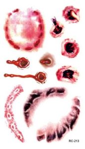 1pc Halloween Temporary Tattoo Sticker Waterproof Bite Mark Zombie Acars Wound Cosplay Party Makeup Prop