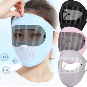 Summer Ice Silk Full Face Sunscreen Mask Outdoor Breathable Windproof Cycling Mask Eye Shield Anti-Fog Anti-dust Goggles Mask