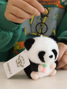 Adorable Plush Toy Panda Bear Backpack Pendant Doll Keychain Soft Stuffed Animal Hanging Decoration for School Bags