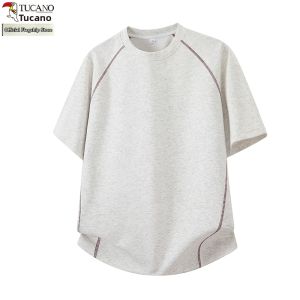 TUCANO | Round Neck Short Sleeve Loose Contrast Stitching Breathable Casual Versatile T Shirt