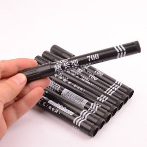 Waterproof Marker Pen Fine Tip Large Tip Non Erasable Quick Dry Colorful Ink for Students And Office Workers Black Metal Tip