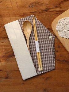 Handmade Naturalism Portable Dining Set Bag Travel Back-To-School Spoon Chopsticks Storage Bag Straw Pencil Case Original