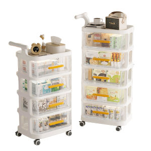 Ya Small Cart Storage Rack Snack Organizer Cabinet Living Room Floor Drawer Type Toy Cabinet Plastic Material Easy to Move