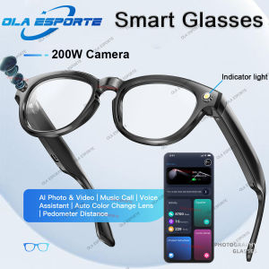 HD 1080P AI Smart Camera Glasses With 200W Camera Touch Sport Bluetooth Call Video Music Player For Men Women Glasses 2025 New