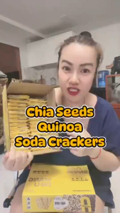 Mr.Squirrel Sugar Free Chia Seed Biscuits with Tricolor Quinoa Low Carb Soda Crackers Healthy Snacks Keto Snacks