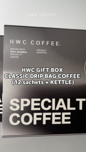 HWC Coffee [Gift Set] Classic Drip Bag 12 Sachets [Mix Flavors] + Gooseneck Kettle