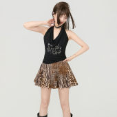 KEIKO | Wild Vintage Leopard Print Chiffon A-Line Short Skirt