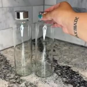 Bình Nước Thể Thao Bằng Thủy Tinh Chống Rò Rỉ 500/750/1000ML Chịu Nhiệt Có Nắp Đậy Để Đựng Nước Ép Du Lịch Sinh Tố Thân Thiện Với Môi Trường Có Thể Tái Sử Dụng Phong Cách Cổ Điển