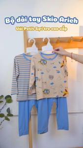 Bộ dài tay Skino thương hiệu Arich vải sợi tre cho bé trai bé gái từ 9 tháng - 6 tuổi