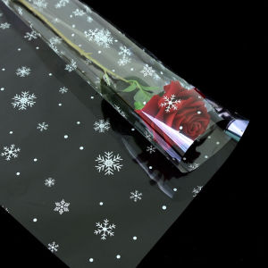 Transparent Glass Paper Plastic Fruit Chocolate Packaging Material Christmas Snowflake Clear Floral Art Supplies DIY