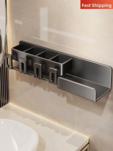 evesigar | Toothbrush and Tumbler Bathroom Storage Shelf Wall-mounted No-drilling