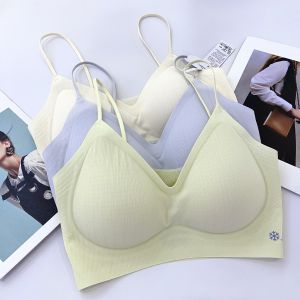 New Arrival 3832 Summer Thin Intimates Womens Gathered Soft Support without Steel Ring Plaid Traceless Ventilation Cool Feeling Bra