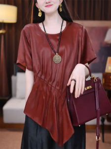QINGNAER | Elegant Retro Summer Plus Size Womens Shirt