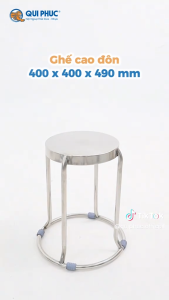 Ghế đẩu inox cao DONA cao cấp bền bỉ chất lượng chính hãng QUI PHÚC