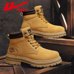 Mens High Top Work Boots British Style Martin Boots Casual Wear Resistant Rubber Sole round Toe Fabric Lined Autumn Winter Shoes