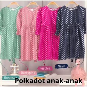 Promo Ramadhan Gamis Motif Polkadot Anak-anak