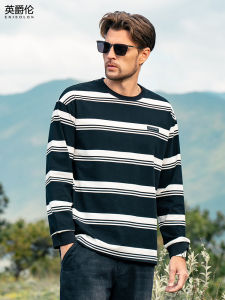 Enjeolon | Heavyweight Casual Stripe Long Sleeve T-Shirt 230g