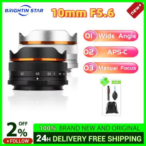 Brightin Star 10mm F5.6 Fisheye Wide Angle APS-C Mirrorless Camera Lens for Sony ZV-E10 A6400 for Canon EF-M Nikon Z Fujifilm