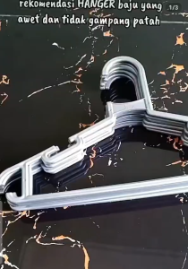 Hanger Gantungan Baju Sendy Silver Lebar 38cm isi 6pcs