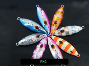 PKC 3D Eyes Fishing Lure Umpan Mancing Metal Slow Jig Laser Fishing Bait Trolling Lure Heavy Sinking Minnow