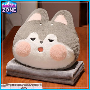 Winter Thickened Pillow Quilt Dual-Use Car Blanket Office Nap Pillow 2-in-1 Hand Warming Cartoon Sofa Cushion