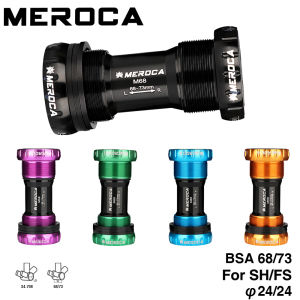MEROCA Bicycle Bottom Bracket BB68 Sealed Bearing BSA 68 73mm Thread BB MTB Road Bike Axis 24mm 22mm IXF Prowheel Crankset Part