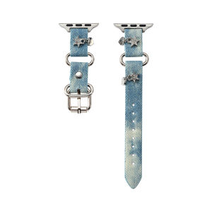 iSeriseWatch | Vintage Denim Tie-Dye Breathable Watch Strap with Diamonds and Stars for iWatch
