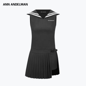 ANN ANDELMAN | Sailor Collar Irregular Pleated Jumpsuit Dress