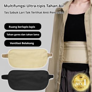 Tas pinggang anti maling Tas pinggang olahraga luar ruangan Tas Telepon Perjalanan Ultra-tipis Multifungsi Tas dompet pinggang travel anti maling hidden pocket
