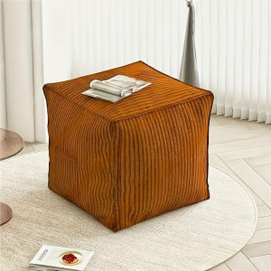 1 PCS Unstuffed Square Pouf Ottoman Storage Footrest Cover For Organizing Clothes Blankets Kids Toys Stylish Home Decor