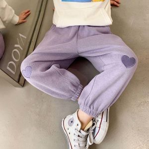 Little DR Long Pants for Kids Girls Cotton Sport Korean Style Fashion Casual Jogger Teenage Trousers 2023 New Black School Children Baby Outfits Palazzo Clothes Loose Spring Autumn seluar budak perempuan