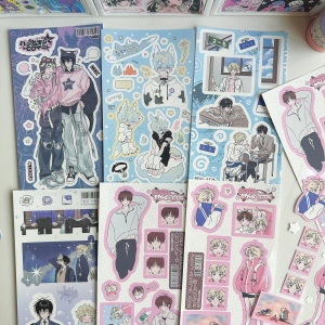 1/6PCS Cute Cartoon Anime Cool Boy Stickers Ipad Phone Case Hand Account Diary Notebook Scrapbook DIY Decorative Stickers