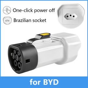 EVqiaoyi Type2 V2L Discharger with Power-Off Button 16A MG BYD Vehicle-to-Load Plug for Brazilian New Energy Vehicles
