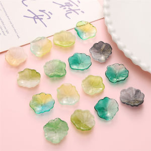 5ชิ้นแก้ว22X25mm สามมิติลูกปัดใบบัวสำหรับสร้อยข้อมือทำด้วยมือสร้อยข้อมือสร้อยคอต่างหูพวงกุญแจการทำเครื่องประดับหัตถกรรม DIY