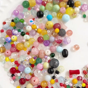Beadia Manik Manik Glass Spacer Random Warna Campur 3-12mm untuk DIY Kalung Gelang - 30g / Bag - Acessories DIY Kunci Gantian