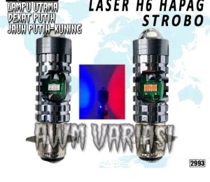 LAMPU UTAMA LED H6 SENJA MERAH BIRU LASER HIGH LOW