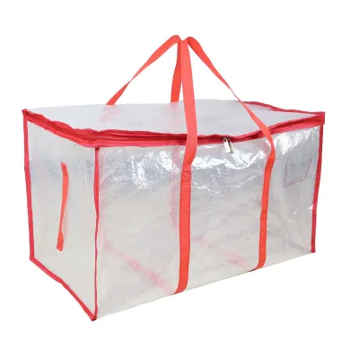 Large Capacity PE Woven Handheld Storage Bag for Moving Cotton Quilt Storage Luggage Bag Packing Bag Multi-Purpose Modern Sim...