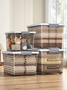 Transparent Thick Plastic Storage Box Large Capacity Clothing Organizer for Home Bedroom Bathroom Kids Room Office And Car Use
