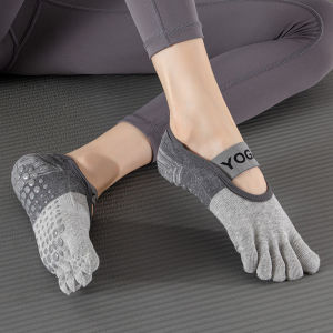 Professional Five-Finger Yoga Socks Womens Pilates Fitness Gym Socks Anti-Slip Dance Socks Breathable Floor Socks with Strap