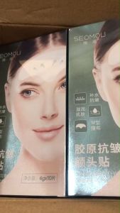 Seomou แผ่นคอลลาเจนต่อต้านริ้วรอยหน้าผาก 10 ชิ้น / กล่อง แผ่นแปะริ้วรอย กําจัดริ้วรอย (ส่งในประเทศ)