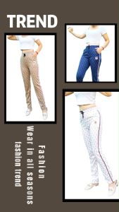 #กางเกงขายาวแฟชั่น สำหรับผู้หญิง +ราคาพิเศษ=เกิบเงินปลายทาง พิมพ์ลายรูปหมีน่ารักๆ ผ้ายืดเกาหลี ผ้านุ่ม ใส่สบาย เอวยางยืด มีกระเป๋าข้าง ใส่ตังค์ได้