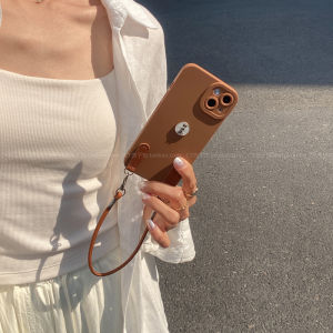 Elegant Rabbit Crossbody Silicone Phone Case Full Cover Protection for iPhone 16 pro Max Apple 15 pro Handheld Lanyard 14/13 PM 12 New Simple High-End Feeling