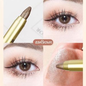 KAIXINXIN Eyeshadow Pensil 2 In 1 Plus Brush Matte Glitter Perona Mata Berkilau 6 Warna Eyeshadow