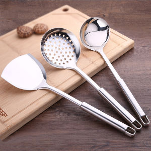 Stainless Steel Kitchen Spatula Spoon Large Soup Spoon Hot Pot Drain Spoon Soup Shell Hanging Fried Food Drain Spoon