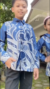 Kemeja Batik Anak Laki laki Lengan Panjang Motif Terbaru Usia 2-15 Tahun SD-SMP
