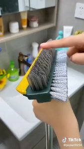 HOMEKARE Multipurpose Upgraded 3 In 1 V Shape Penyapu Lantai Berus Floor Cleaning Brush Gap Scrub Tile Bathroom Glass Toilet 刮刷两用清洁地刷