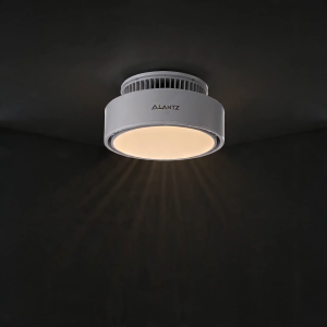 ALANTZ AuraFlow Compact Bladeless Air Ventilator Ceiling Fan with LED Light | DC Silent Motor | Remote Control | Reverse Airflow | Bathroom Toilet Laundry Storeroom