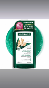 Klorane Galangal Ginger Anti Dandruff Shampoo 400ml Seborrheic Scalp Care Rebalancing Itch Relief Treatment