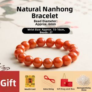 FUJINJIA | Natural Red Carnelian Beaded Bracelet