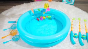 Kids Fishing Toy Set Play Water Toys for Baby Magnetic Rod and Fish with Inflatable Pool Outdoor Sport Puzzle Toys for Children